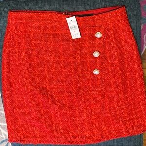 Red Boucle Ann Taylor Skirt - BNWT